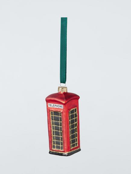 John Lewis Curate & Collect Telephone Box Bauble, Red, Red