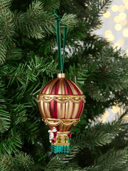 John Lewis Curate & Collect Hot Air Balloon Bauble, Multi - view 2, Multi