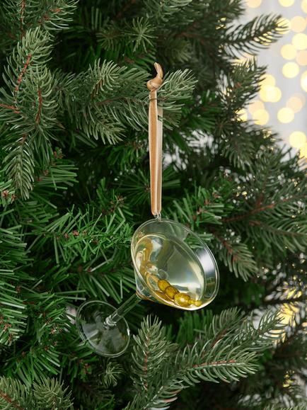 John Lewis The Connoisseur Martini Glass Bauble, Multi - view 2, Multi