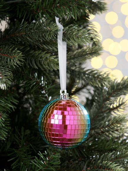 John Lewis The Enthusiast Disco Ball Bauble, Multi - view 2, Multi