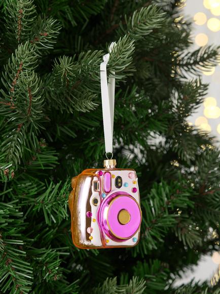 John Lewis The Enthusiast Polaroid Camera Bauble, Pink - view 2, Pink