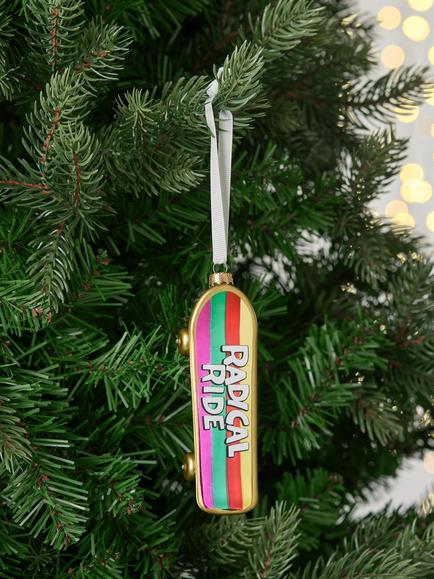 John Lewis The Enthusiast Radical Skateboard Christmas Tree Bauble, Multi - view 2, Multi