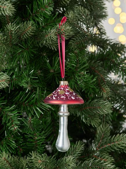 John Lewis The Curator Mushroom Bauble, Red/Gold - view 2, Multi