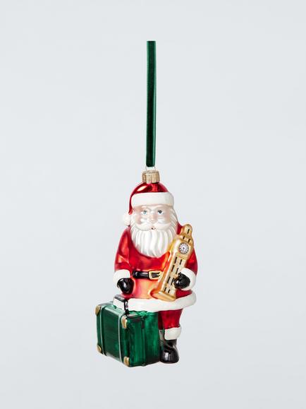 John Lewis Curate & Collect Santa with Suitcase Bauble, Multi, Multi