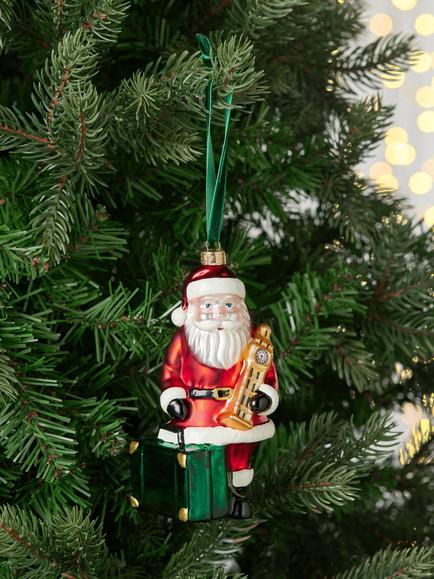 John Lewis Curate & Collect Santa with Suitcase Bauble, Multi - view 2, Multi