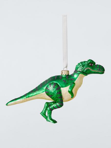 John Lewis The Enthusiast Tyrannosaurus Bauble, Green, Multi