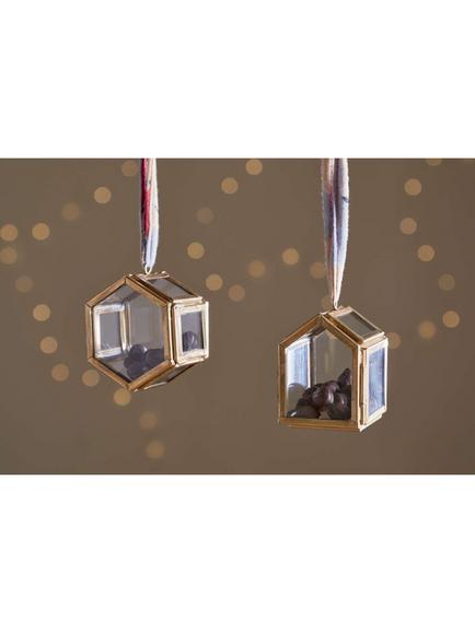 nkuku Kiko Brass Box Tree Decorations, Pack of 2, Gold - view 2, Gold