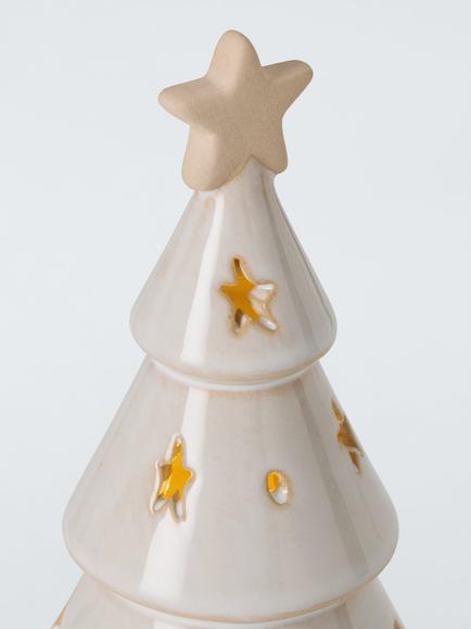 John Lewis LED Ceramic Christmas Tree, H21.4cm - view 2, Green