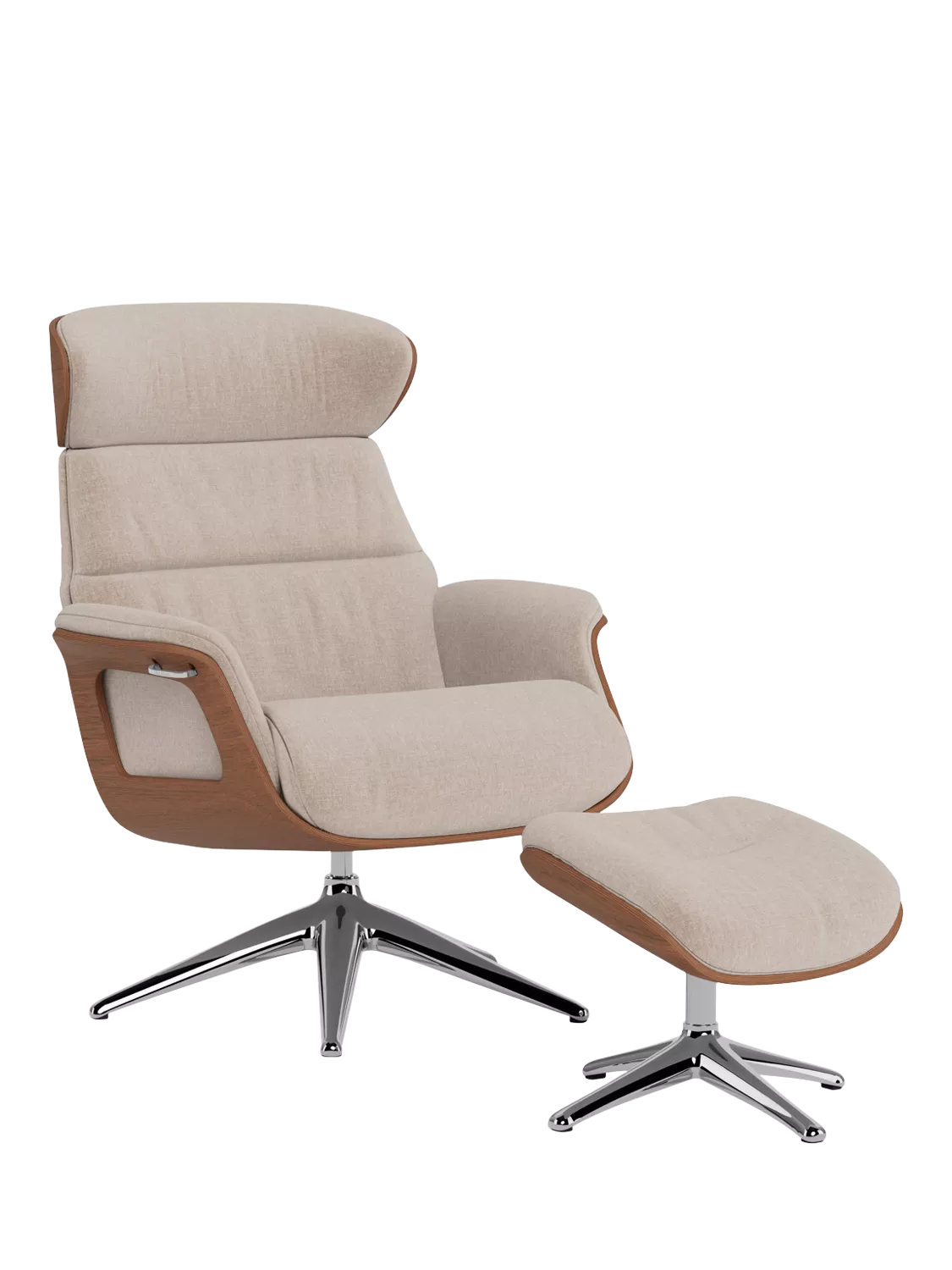 Flexlux Clement Relax Recliner Chair and Footstool, Oak Frame