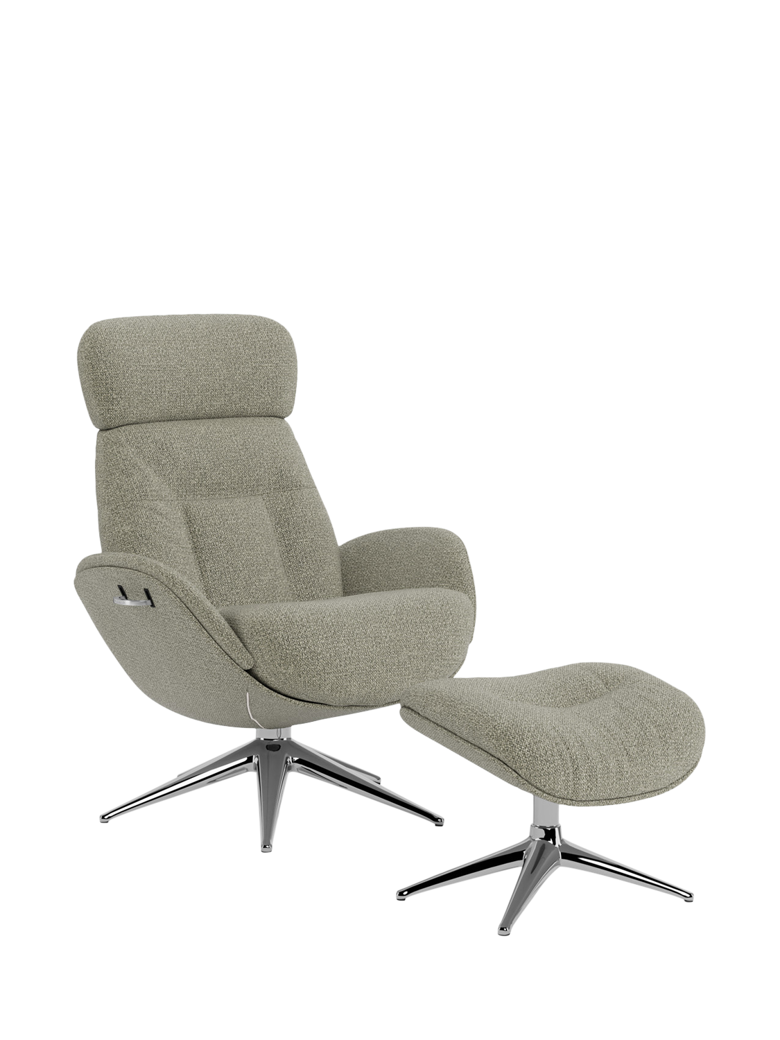 Elegant Range, Flexlux Elegant Relax Recliner Chair & Footstool, Polished Aluminium Leg, Amalfi Light Green