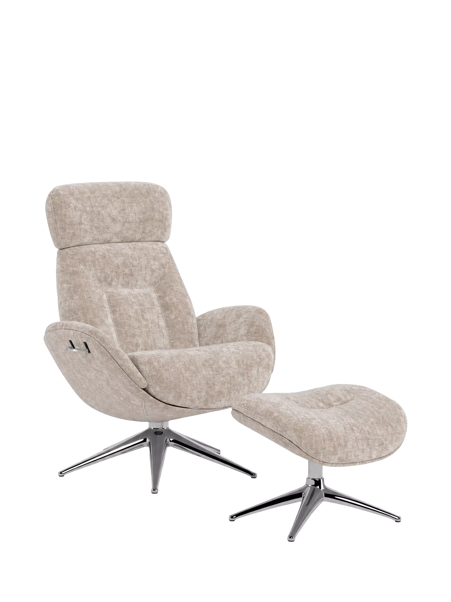 Flexlux Elegant Relax Recliner Chair & Footstool, Polished Aluminium Leg