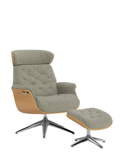 Flexlux Volden Relax Recliner Chair & Footstool, Amalfi Light Green
