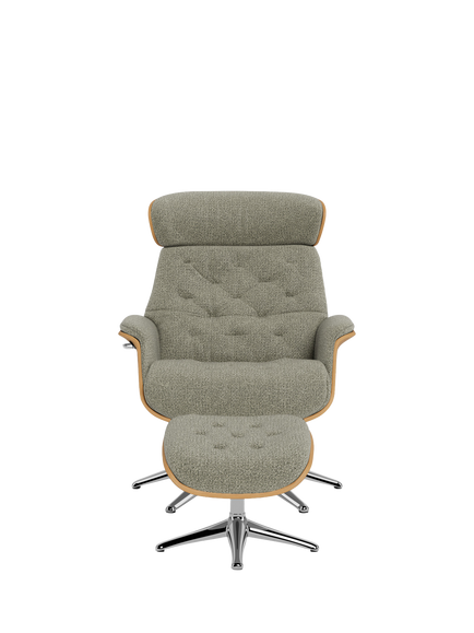 Flexlux Volden Relax Recliner Chair & Footstool - view 2, Amalfi Light Green