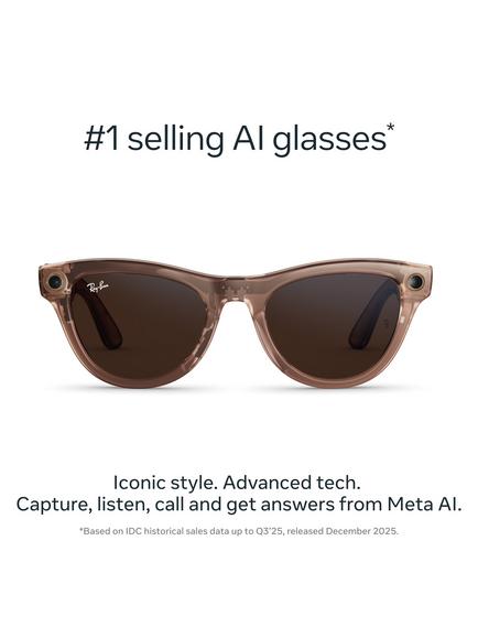 Meta Ray-Ban Meta Skyler (Gen 2) Glasses, Peach, Clear to Brown Transitions Lens - view 2, Peach
