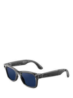 Meta Ray-Ban Meta Wayfarer (Gen 2) Glasses, Gray, Clear to Sapphire Transitions Lens, Gray/Sapphire