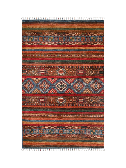 Gooch Oriental Khurjeen Pure Wool Rug, Green, L155 x W101 cm, Green