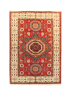 Gooch Oriental Mamluk Pure Wool Rug, Red, L246 x W173 cm, Red