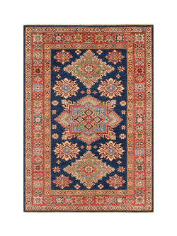 Gooch Oriental Supreme Kazak Pure Wool Rug, Blue, L152 x W108 cm, Blue