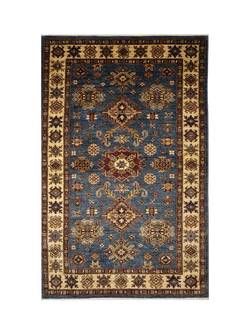Gooch Oriental Supreme Kazak Pure Wool Rug, Blue, L185 x W122 cm, Blue
