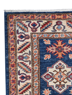 Gooch Oriental Supreme Kazak Pure Wool Runner Rug, Blue, L186 x W56 cm - view 2, Blue