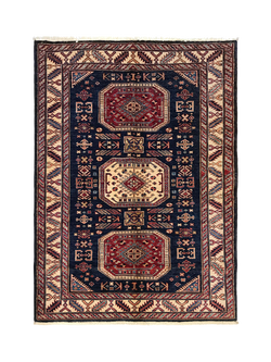Gooch Oriental Supreme Kazak Pure Wool Rug, Blue, L180 x W127 cm, Blue