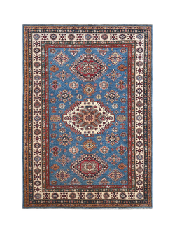 Gooch Oriental Supreme Kazak Pure Wool Rug, Blue, L236 x W173 cm, Blue