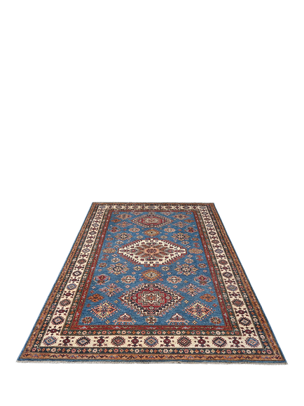 Gooch Oriental Supreme Kazak Pure Wool Rug, Blue, L236 x W173 cm - view 2, Blue