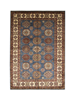 Gooch Oriental Supreme Kazak Pure Wool Rug, Blue, L242 x W177 cm, Blue