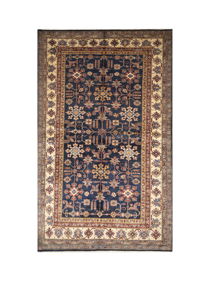 Gooch Oriental Supreme Kazak Pure Wool Rug, Blue, L247 x W163 cm, Blue