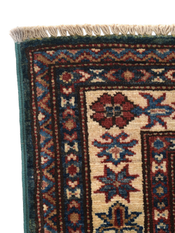 Gooch Oriental Supreme Kazak Pure Wool Rug, Green, L180 x W74 cm - view 2, Green