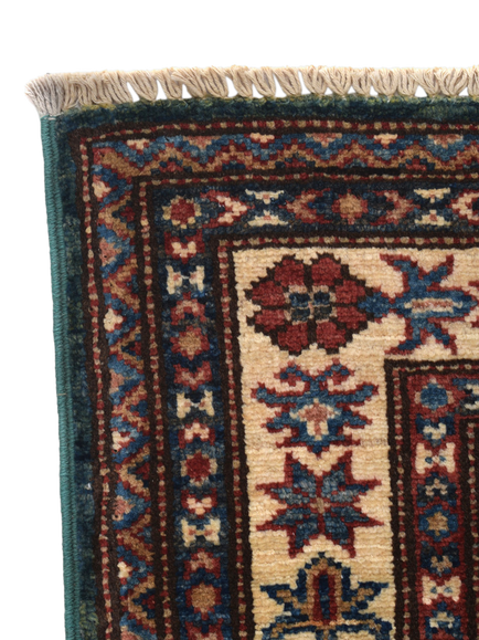 Gooch Oriental Supreme Kazak Pure Wool Rug, Green, L180 x W74 cm - view 2, Green