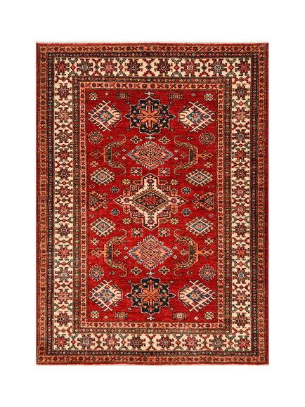 Gooch Oriental Supreme Kazak Pure Wool Rug, Red, L169 x W121 cm, Red