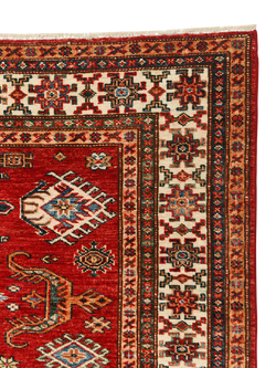 Gooch Oriental Supreme Kazak Pure Wool Rug, Red, L169 x W121 cm - view 2, Red