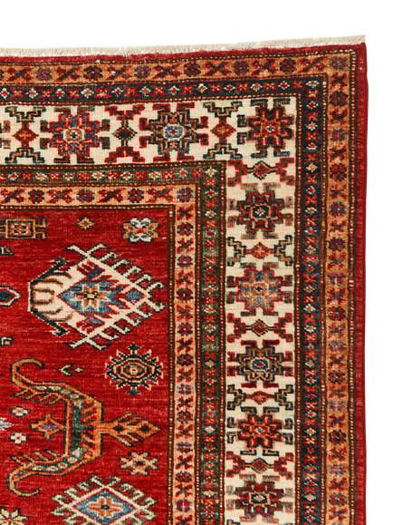 Gooch Oriental Supreme Kazak Pure Wool Rug, Red, L169 x W121 cm - view 2, Red