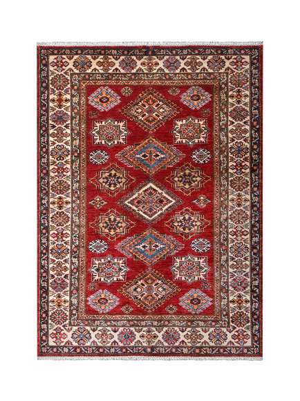 Gooch Oriental Supreme Kazak Pure Wool Rug, Red, L171 x W123 cm, Red