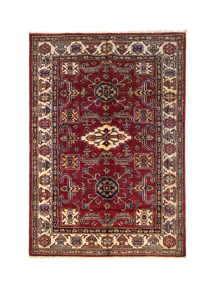 Gooch Oriental Supreme Kazak Pure Wool Rug, Red, L179 x W122 cm, Red