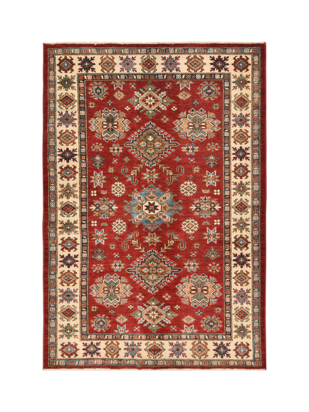 Gooch Oriental Supreme Kazak Pure Wool Rug, Red, L187 x W122 cm, Red