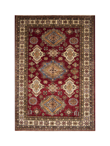 Gooch Oriental Supreme Kazak Pure Wool Rug, Red, L233 x W169 cm, Red