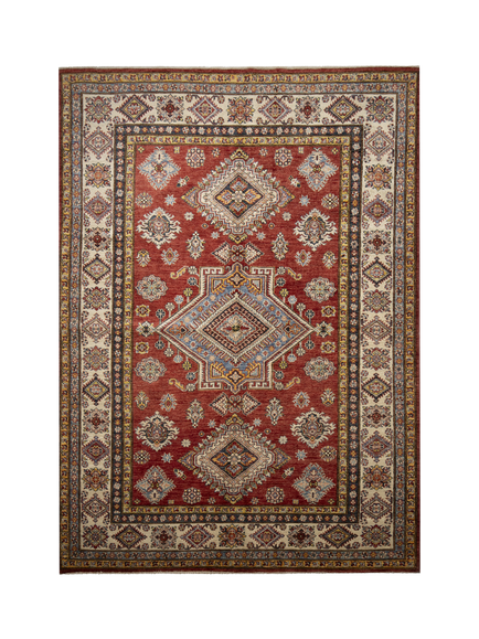 Gooch Oriental Supreme Kazak Pure Wool Rug, Red, L244 x W175 cm, Red