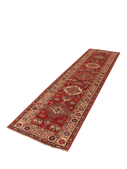 Gooch Oriental Supreme Kazak Pure Wool Runner Rug, Red, L296 x W83 cm - view 2, Red