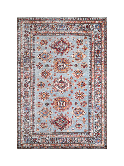 Gooch Oriental Supreme Kazak Pure Wool Rug, Red, L247 x W173 cm, Silver