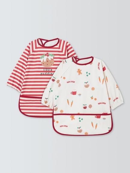John Lewis Baby Christmas Weaning Bibs, Pack of 2, Multi, Multi