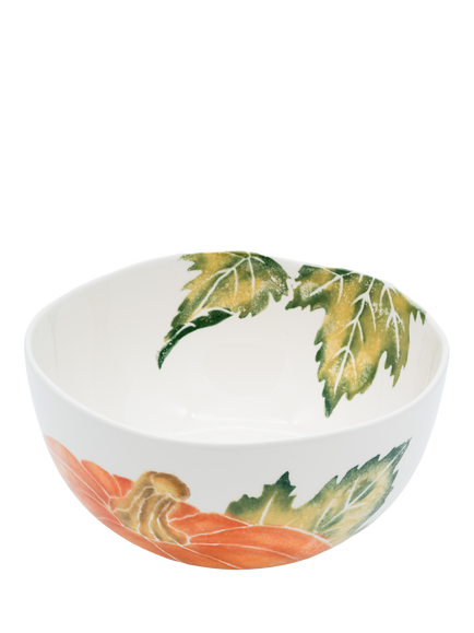BlissHome Pumpkin Earthenware Salad Bowl, 24cm, Orange, Orange