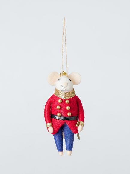 John Lewis Curate & Collect Felt King Mouse Tree Decoration, Multi, Multi