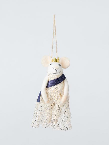 John Lewis Curate & Collect Felt Queen Mouse Tree Decoration, Multi, Multi