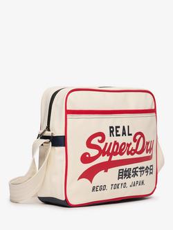 Superdry Retro Alumni Messenger Bag - view 2, White/Multi