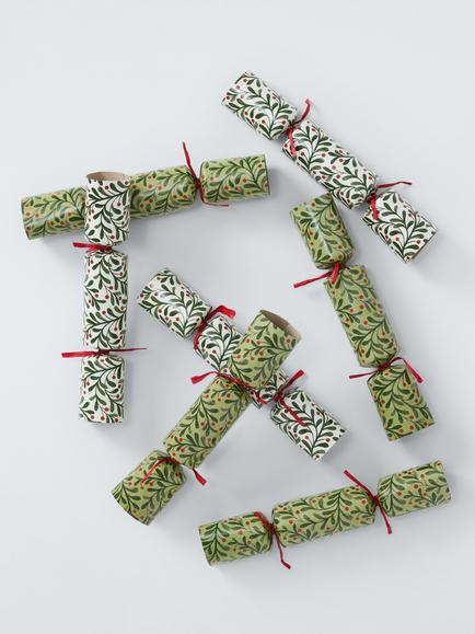 John Lewis Mistletoe Christmas Crackers, Pack of 12, Green