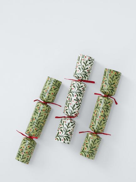 John Lewis Mistletoe Christmas Crackers, Pack of 12 - view 2, Green