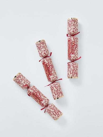 John Lewis Merry Christmas Foliage Crackers, Pack of 12 - view 2, Red