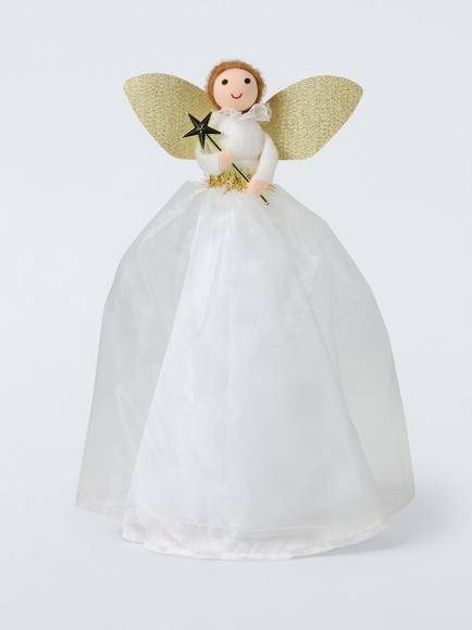 John Lewis Angel Tree Topper, White, White